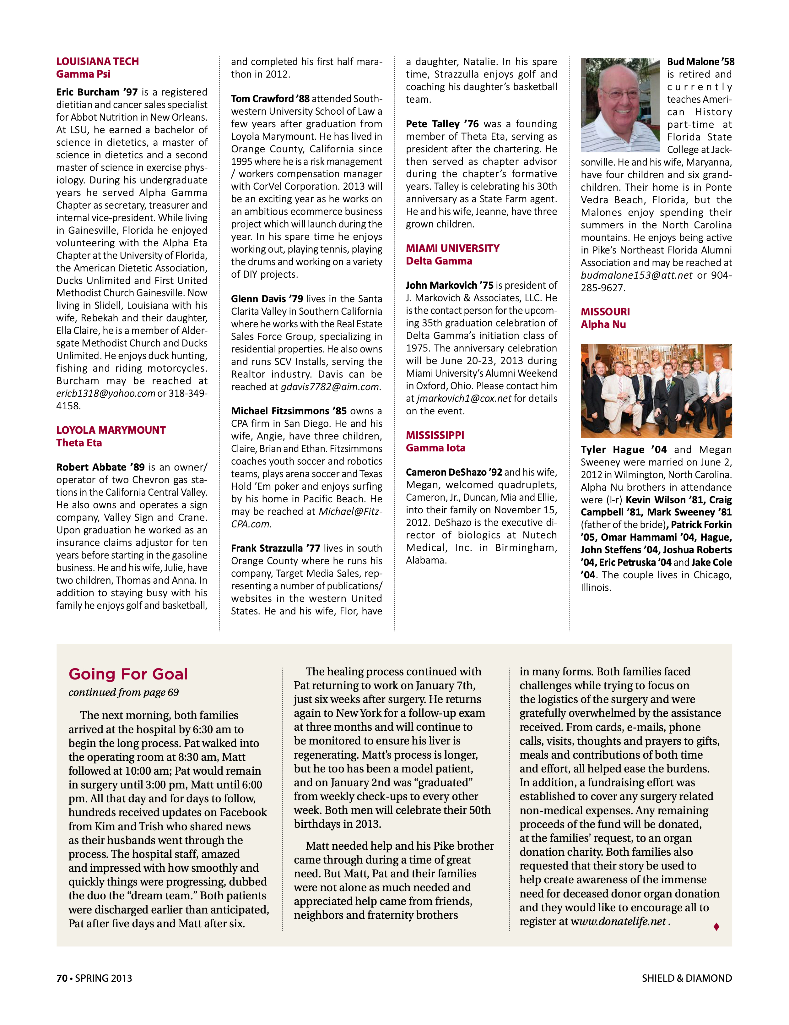 Alumni Notes, Continued 1, Spring 2013